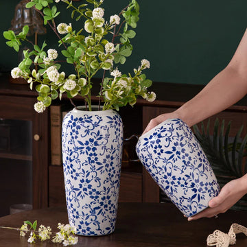 Vintage Blue And White Porcelain Ceramic Vase Creative Antique Hydroponic Living Room Flower Arrangement Decoration Ornament
