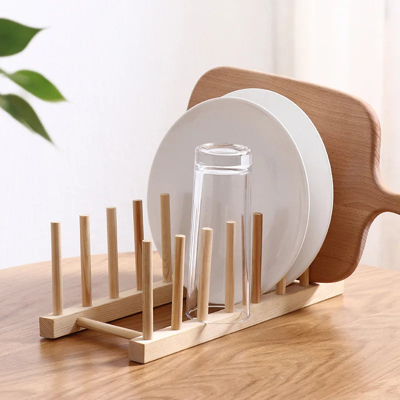 Bamboo Drawer, DIY Drawer, Wooden Plate Stand, Kitchen Organizer for Plates/Cutting Boards/Plates/Cups/Pot Lids
